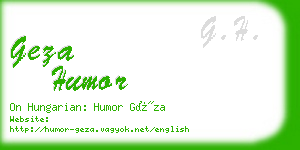 geza humor business card